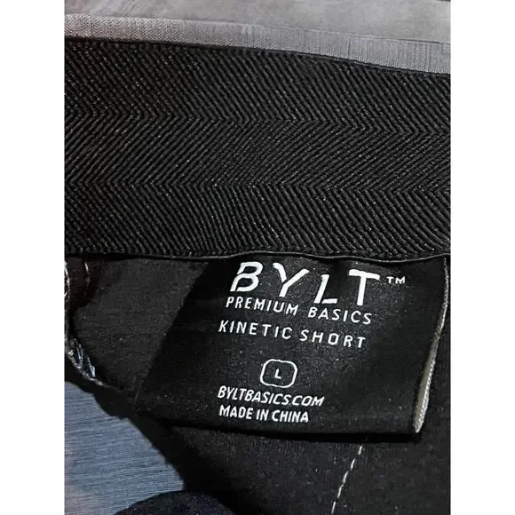 BYLT Kinetic Shorts Men’s L 32x9 Iron Performance Chino Casual Zip Side Pocket - Picture 6 of 13